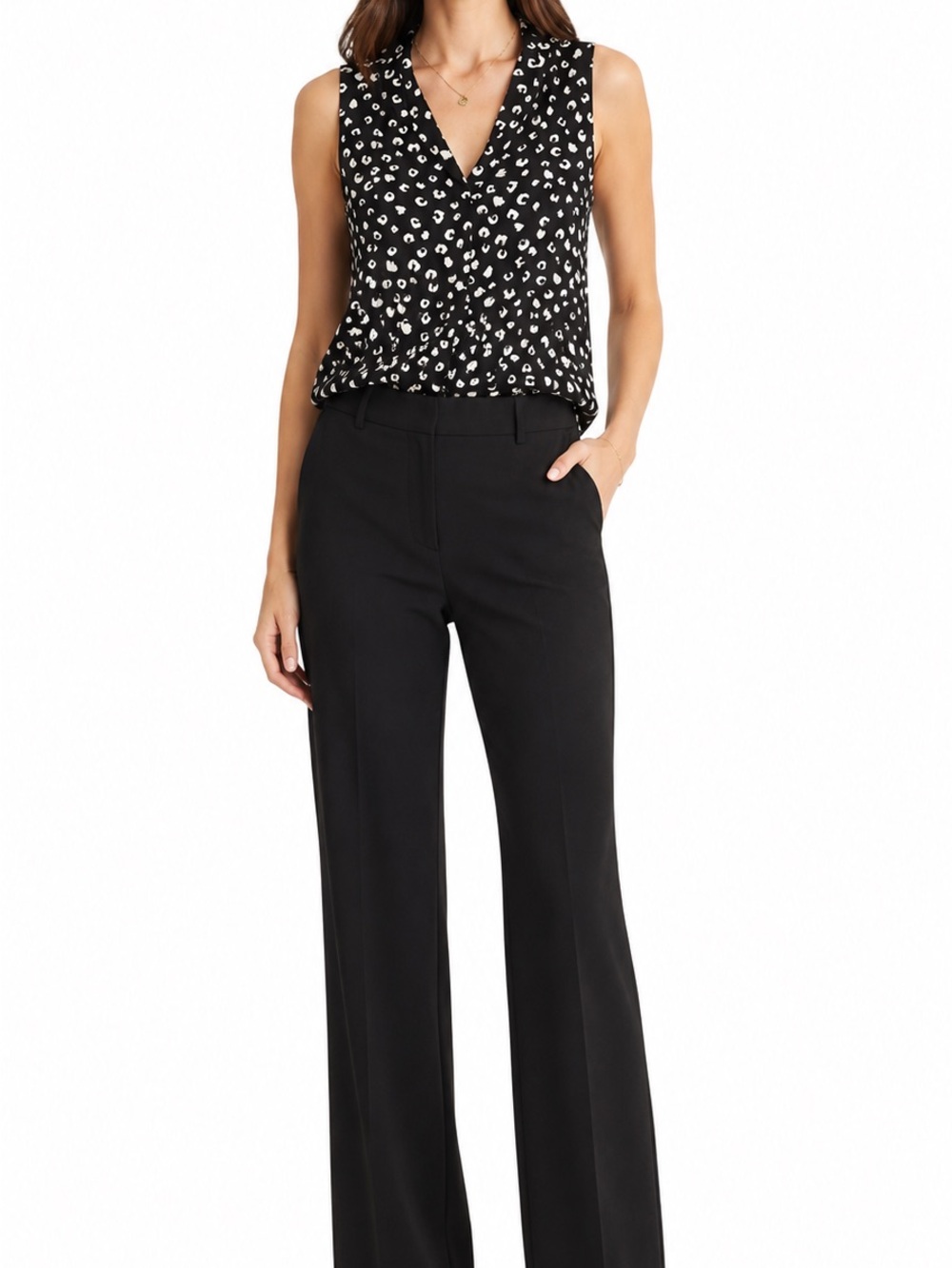 Nordstrom Size Medium Navy Blue Leopard Print Tank Top